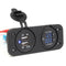 DC12-24V Waterproof Dustproof Dual Usb Port + LED Digital Volt Meterr + Ammeter