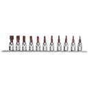 11pcs 6 Point Torx Star Screwdriver Bit Set Tamper Proof Bit Driver Socket Set 1/4 3/8 Rail