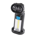 YH8353 2 x XPE + COB Whit & Red Lights USB Rechargeable Adjustable Head Magnetic Tail LED Flashlight