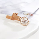 SHENGKE SK K0102 Crystal X Pattern Full Steel Strap Women Business Quartz Watch