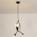 Nordic Modern E27 Creative Little man Iron Chandelier Pendant Light for Bar Restaurant Home AC110--220V