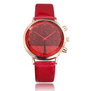 Elegant Fruit Apple Tree PU Leather Band Women Quartz Wrist Watch