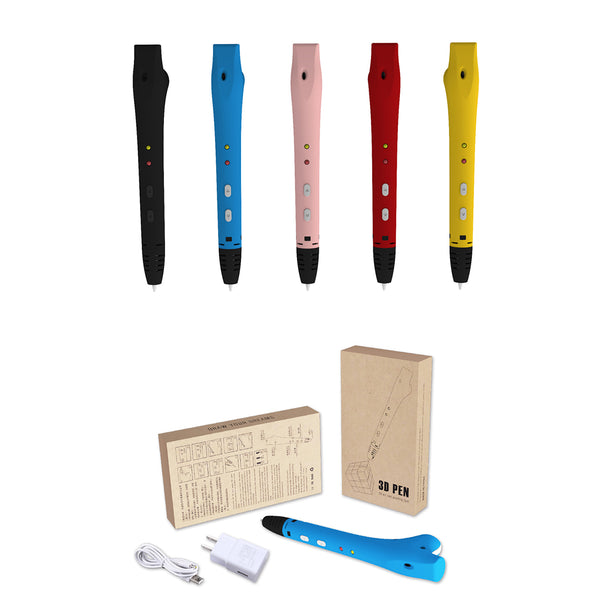 Black/BLue/Red/Yellow/Pink YDV8 3D Printing Pen with Filament + EU Plug Kit Low Temperature 0.6mm Nozzle