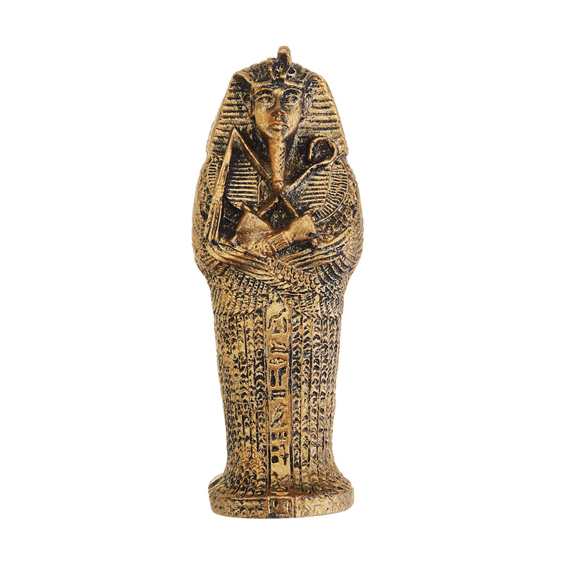 3.7 Inch Egyptian Pharaoh Miniature Figurine Resin Coffin Craft Ornament Home Decorations
