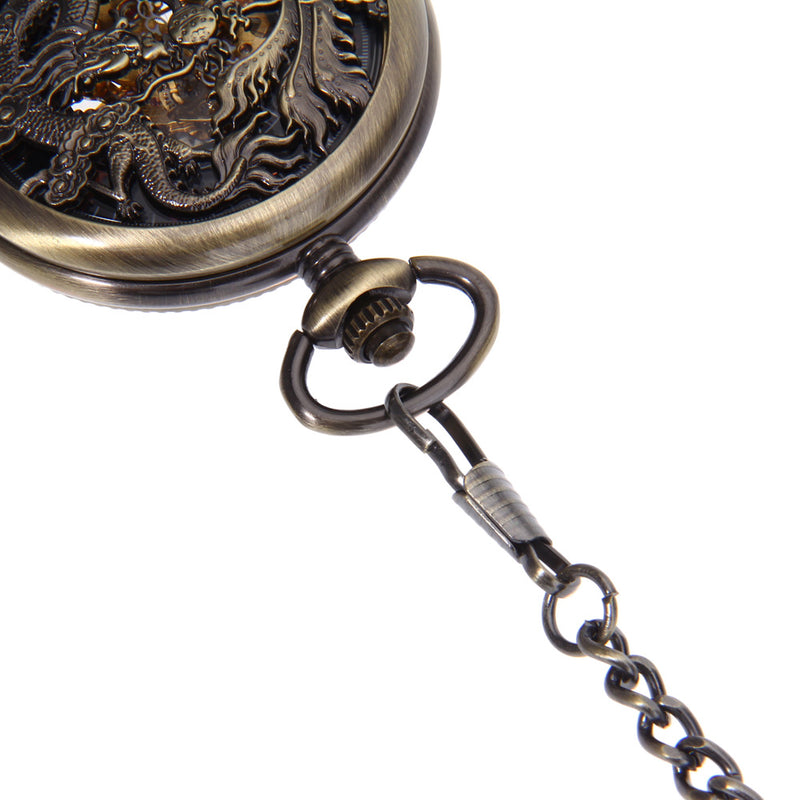 JIJIA JX024 Dragon And Phoenix with Beads Mechanical Watch Pocket Watch