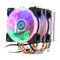 Aurora Colorful Backlit 3 Pin 2 Fans 4 Copper Tube Dual Tower CPU Cooling Fan Cooler Heatsink for Intel AMD