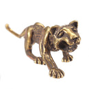 Chinese Antique Collection Asian Brass leopard Exquisite Pen Holder Statue Decorations
