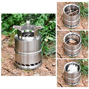 Portable Wood Burning Cooking Stove Collapsible Stainless Steel Alcohol Outdoor Cooking Furnace