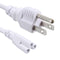 1.2M US/EU Plug 3 Prong AC Power Cord Cable For T8/T5 Integrated LED Tube Light Bulb