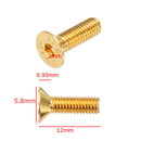 Suleve M3AH1 10Pcs M3*10 Countersunk Head Hex Socket Screws Steel Alloy Titanium Plating Gold