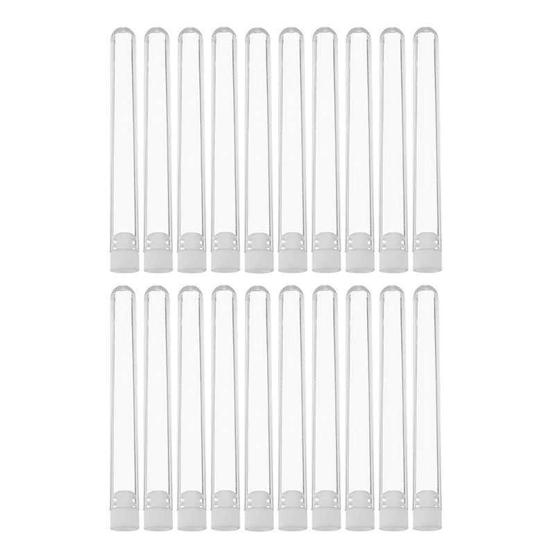 20Pcs 13100mm Clear Plastic Laboratory Test Tube with Cap