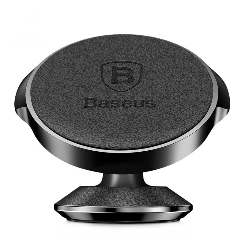 Baseus Leather Strong Magnetic 360 Degree Rotation Car Holder Stand for iPhone Xiaomi Mobile Phone