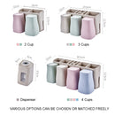 Auto Automatic Toothpaste Dispenser 8 Toothbrush Holder Cup Wall Mount Stand