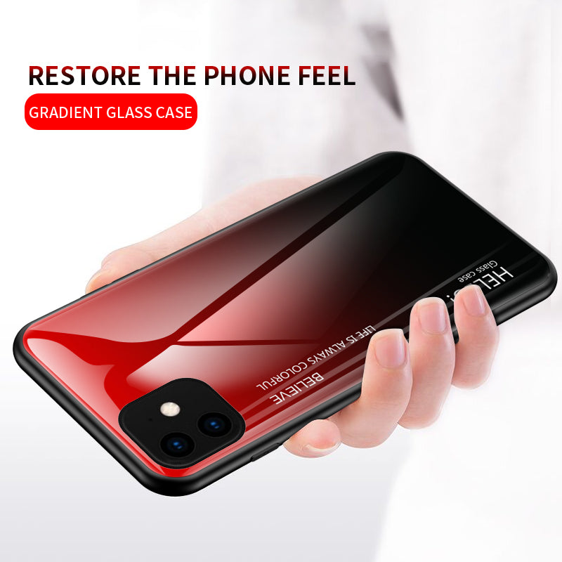 Bakeey Scratch Resistant Gradient Tempered Glass Protective Case for iPhone 11 6.1 Inch