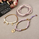 Bohemian Love Print Coin Pendant Beads Multilayer Adjustable Bracelet for Women Clothing Accessories