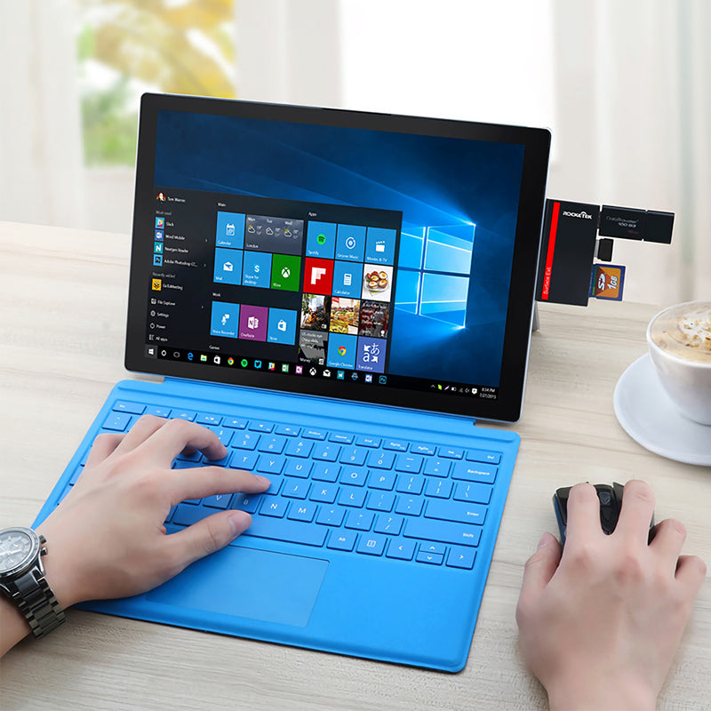 Rocketek SUR-U3 USB 3.0 to 2-Port USB 3.0 TF SD Card Reader Hub with Micro USB Power Port for Surface Pro