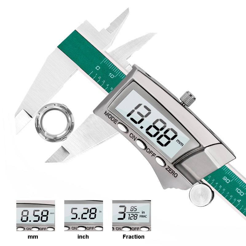 DANIU Digital Display Stainless Steel Caliper 0-150MM 1/64 Fraction / Inch / Millimeter IP54 Waterproof