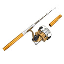 LEO Mini Fishing Rod Reel Combo Fibre Glass Aluminum Fishing Reel 5.1:1 Portable Hunting Fishing Tools