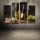 Miico Hand Painted Four Combination Decorative Paintings Red W-ine Wall Art For Home Decoration