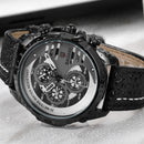 BAGARI 1802P Fashion Men Watch 3ATM Waterproof Week Display Leather Strap Quartz Watch