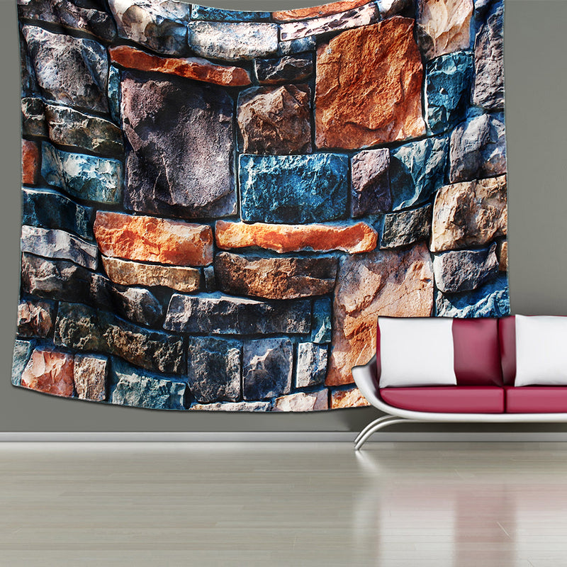 3D Stone Brick Decorative Tapestry Art Wall Hanging Living Room Decor Bedspread
