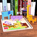 3D Puzzle Game Toy Tetris Wood Animal Jigsaw Puzzle Intellectual 3D Jigsaw Board for Boys Girls Early Education Learning