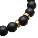 2Ppcs Natural Black Lava Stone Beaded Bracelet Handmade Unisex Bracelets Set