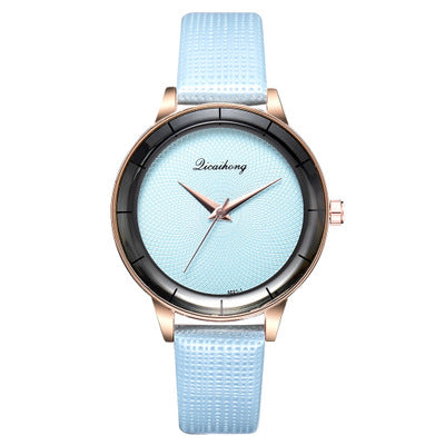 DEFFRUN XR3338 Simple Design Dial Leather Strap Casual Style Women Watch Quartz Watch