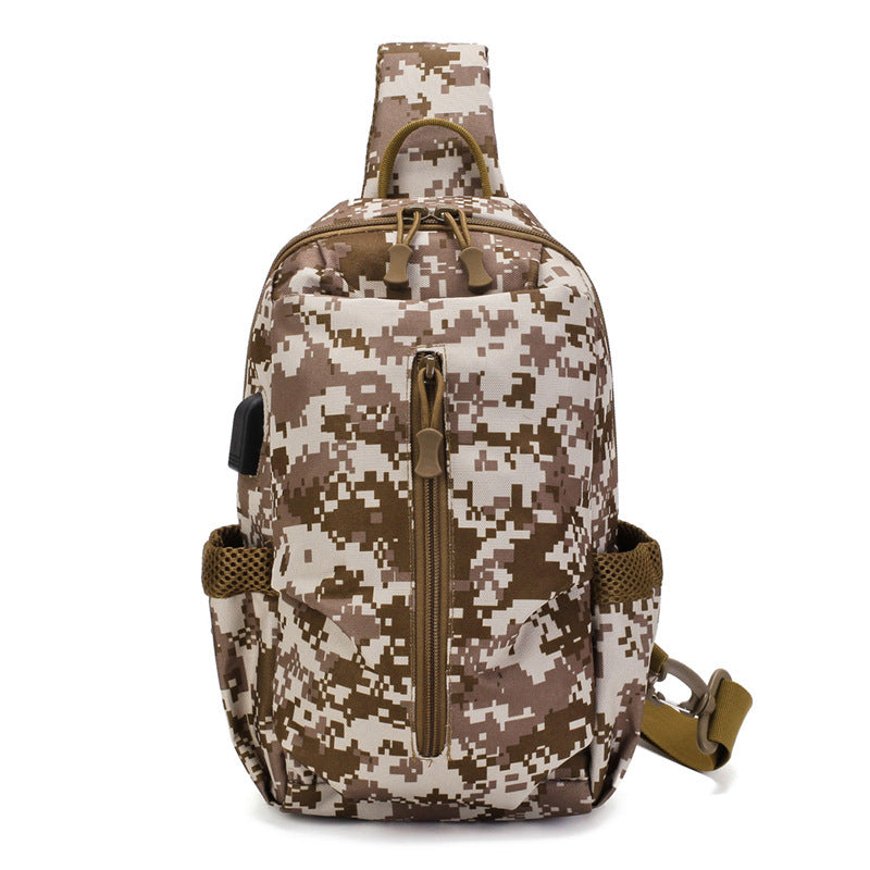 ZANLURE 3611 USB Tactical Bag Oxford Waterproof Chest Bag Shoulder Bag Crossbody Bag Fashion Leisure Hand Bag