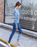 SABOLAY New Style Blue Quick Dry Sunscreen Female Yoga Fitness Snorkeling Diving Surfing Tight Pants