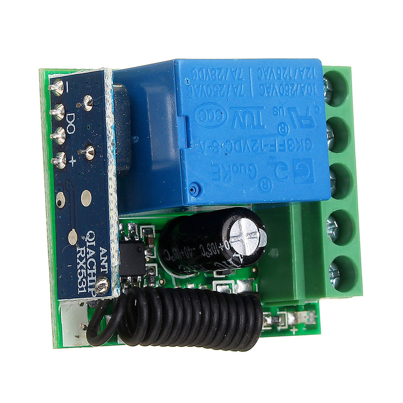 Geekcreit 433MHz DC12V 10A 1CH Single Channel Wireless Relay RF Remote Control Switch Receiver Boar