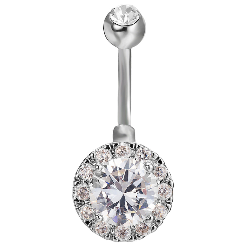 Trendy Dazzling Zirconia Crystal Body Jewelry Fashion Belly Ring Piercing Navel Ring for Women