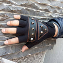 FAITH PRO Hunting Sports Tactical Half Finger Leather Cooler Motorcycle Bike Anti Skid Gloves