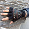 FAITH PRO Hunting Sports Tactical Half Finger Leather Cooler Motorcycle Bike Anti Skid Gloves
