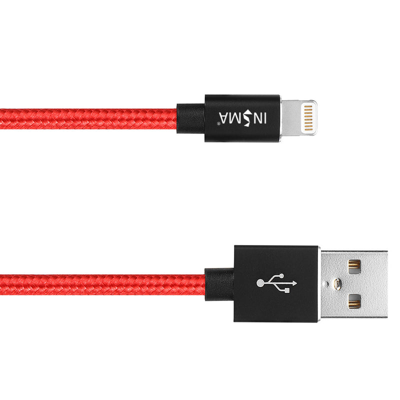 INSMA Braided Lightning for Fast Charging Data Cable For iPhone X XS MAX XR 8 7 6 5