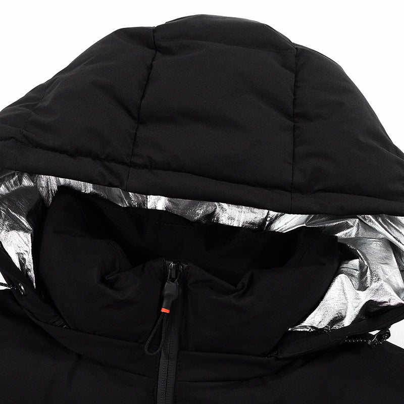 Waterproof USB Heated Warm Back Hooded Winter Antifouling Jacket Motorcycle Skiing Riding Coat