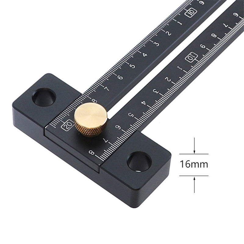 Aluminum Alloy 180/280mm Metric Line Scribe Ruler Positioning Measuring Ruler Woodworking Marking T-Ruler
