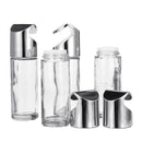 MEIGAR 8Pcs Cruet Salt Pepper Seasoning Box Condiment Spice Bottles With Stand Holder