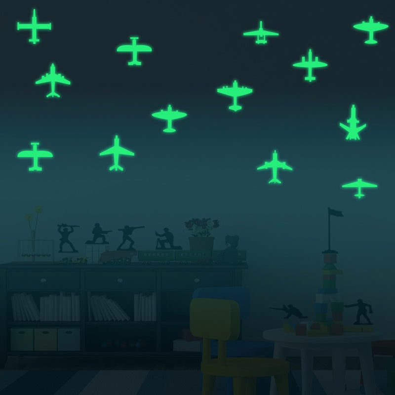 Honana DX-129 12PCS 7x8cm Fluorescent Glow Fighter Wall Sticker