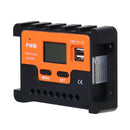 LCD Display 12V/24V Auto Solar Charge Controller PWM Controller Dual USB Controller For PWM Solar Panel 10A-30A