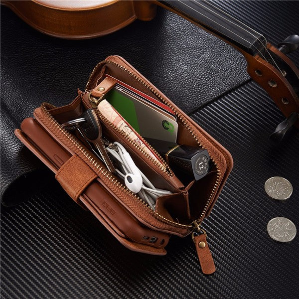 BRG Universal Removable Functional Wallet Case PU HandBag Zipper Cover for Samsung Galaxy S7