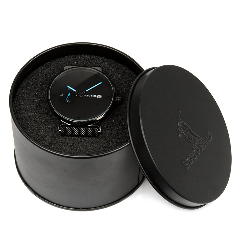 BOBO BIRD W-R18 Casual Style Hardlex Glass Quartz Watch Full Steel Men Wrist Watch