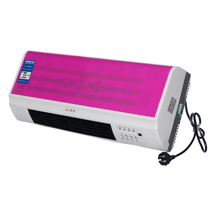 2000W 220V Wall Mounted Desktop Heater Timing Air Conditioner Dual-purpose Remote Control Bathroom Bedroom