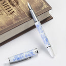 JINHAO 1 Piece Chinese Blue and White Porcelain Pattern Medium Nib Fountain Pen