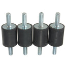 4pcs M6x20x25mm Rubber Shock Absorber Doubles Ends Rubber Mounts Vibration Isolator Mounts