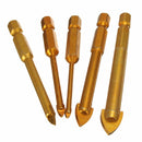 5pcs 3/4/6/8/10mm Titanium Coated Hex Shank Glass Drill Bit Set