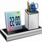 Loskii DX-222 Colorful Black Digital LED Desk Alarm Clock Mesh Pen Holder Calendar Timer Thermometer