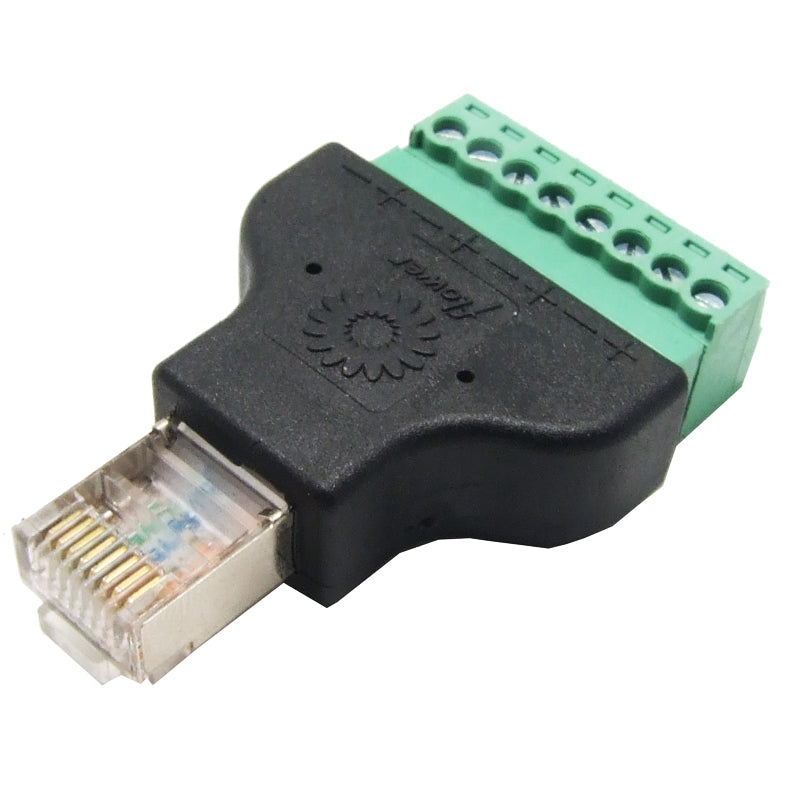 Excellway RJ45 Network Adapter 8P8C Crystal Head to 8PIN Terminal Rj45 To Screw Term Block Adapter
