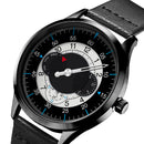 SINOBI 9815 Fashion Leather Strap Men Creative Dial Week Display 24Hour Quartz Watch