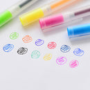 YOUFAN YF18-142 Creative Simple Translucent Scrub Stationery Pencil Case with 12-color Pens and 2 Sticky Notes